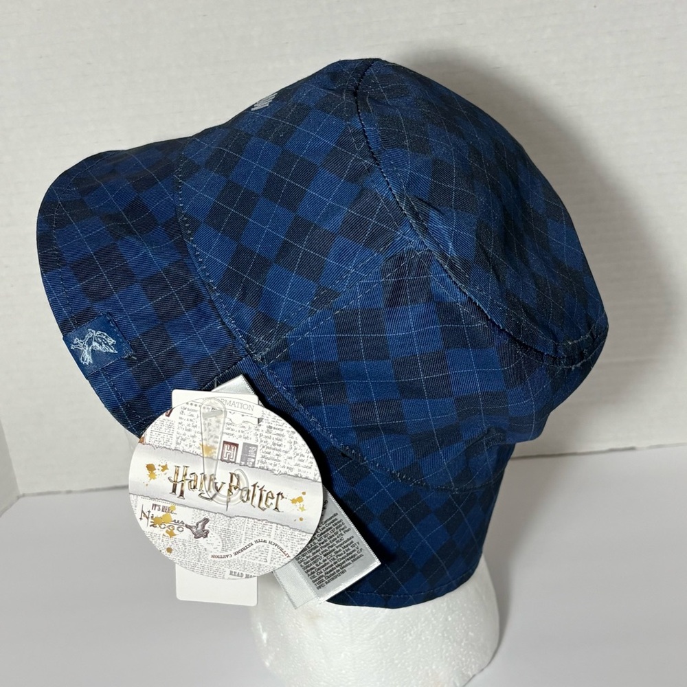 NWT Harry Potter Ravenclaw Blue and Black Checkered Reversible Bucket Hat - Picture 3 of 7